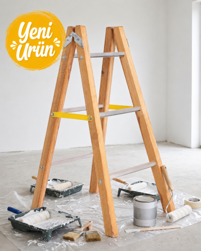 Kanat Wood Çift Taraflı Ahşap Merdiven 3+3