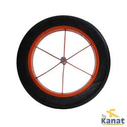 Roue de pneu solide en caoutchouc KDT-751, jante à rayons - Thumbnail