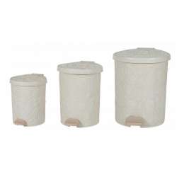 Violet House - Ensemble de poubelles à pédales en dentelle 3 PCS Violet House - Ensemble de poubelles à pédales en dentelle 3 PCS