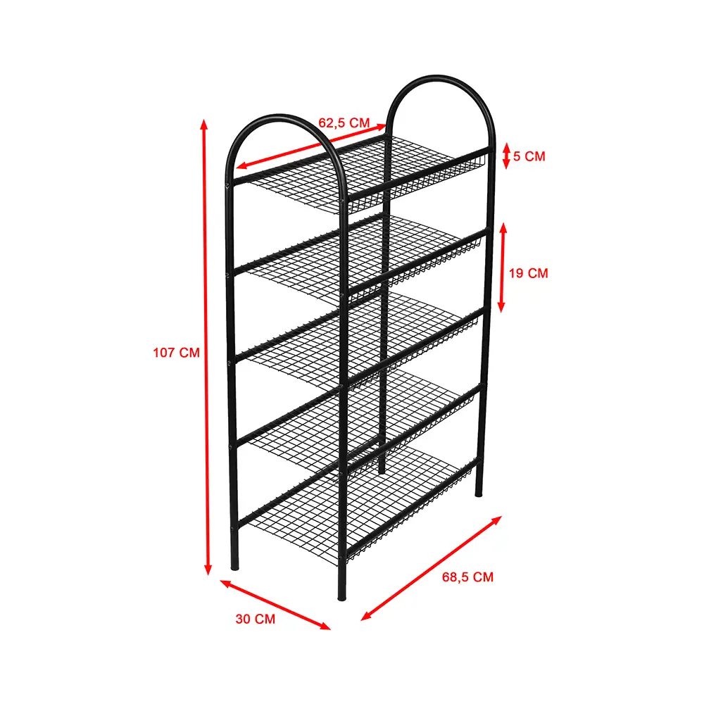 Metal Shoe Rack (5,4 and 3 Shelf Options)
