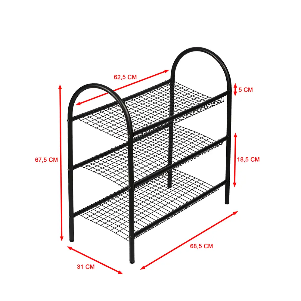 Metal Shoe Rack (5,4 and 3 Shelf Options) - Thumbnail
