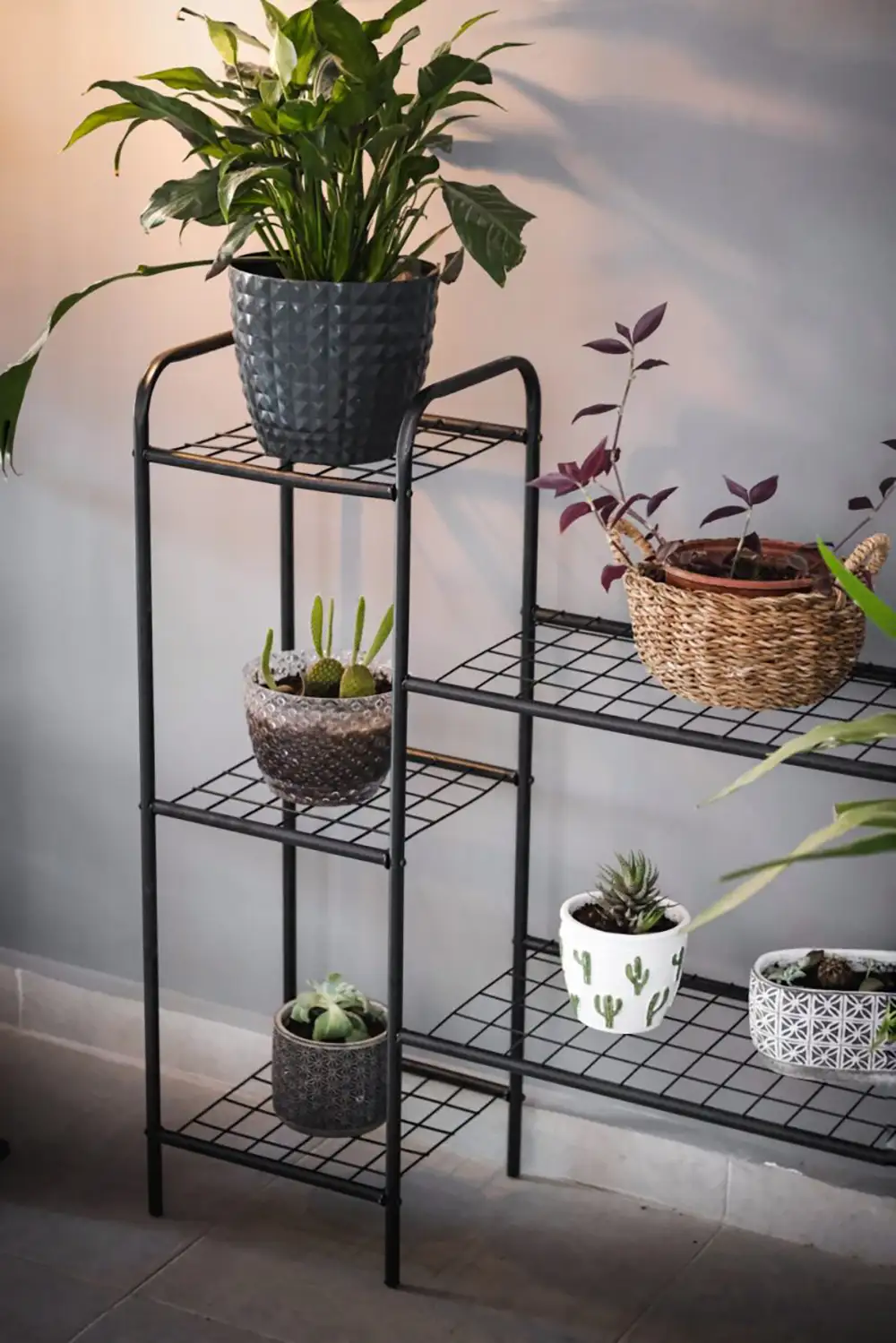 Oval Designed Metal Flower Pot Stands (5 Shelves) - Thumbnail