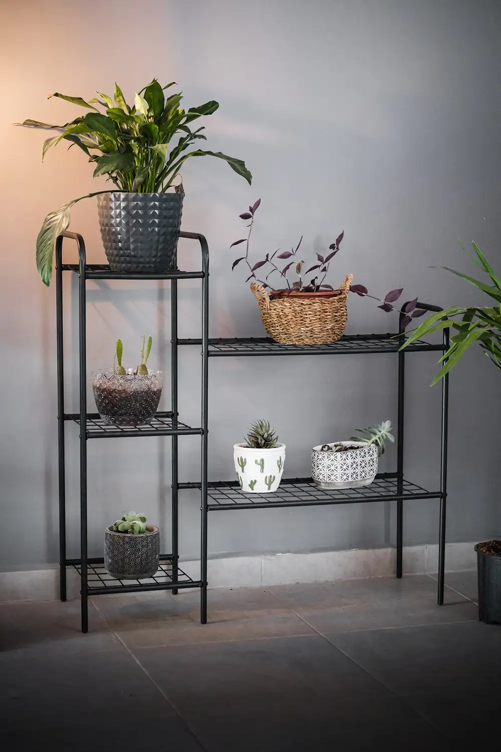 Oval Designed Metal Flower Pot Stands (5 Shelves) - Thumbnail