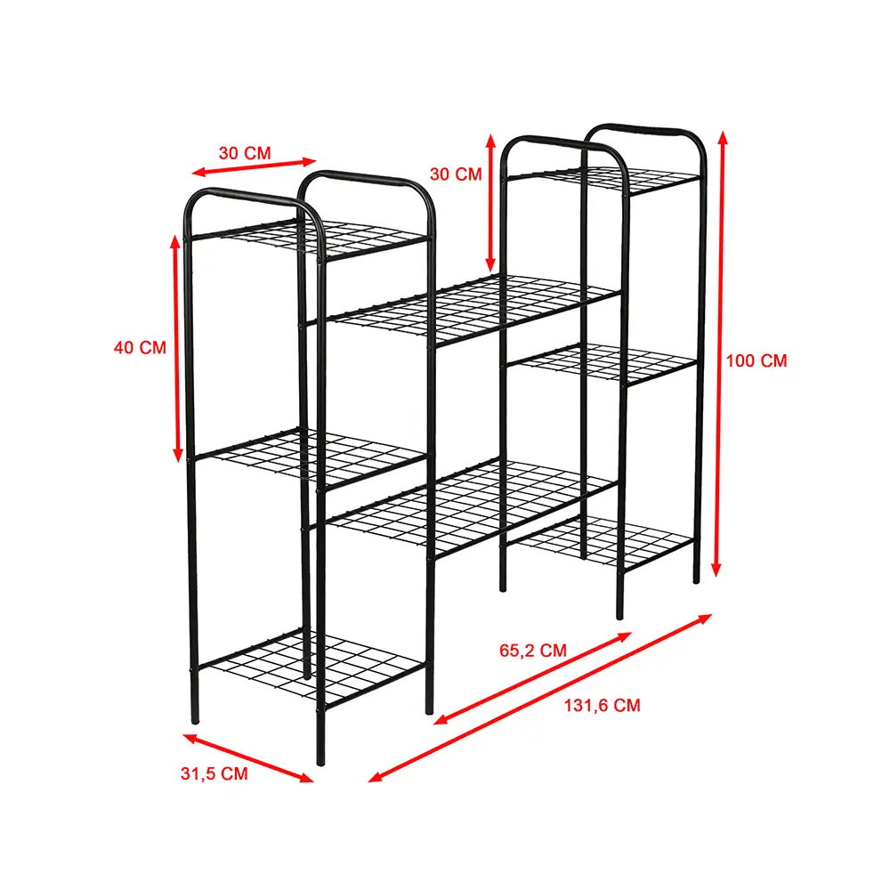 Oval Designed Metal Flower Pot Stands (8 Shelves) - Thumbnail
