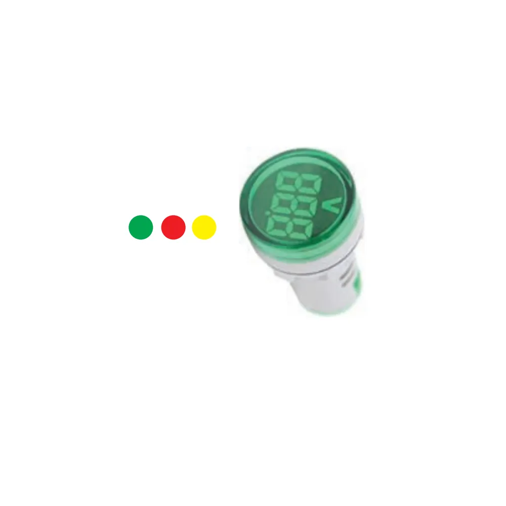 Mutlusan - Plastık Led Göstergeli Voltmetre (12-500V AC)(22MM)