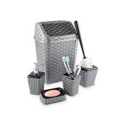 Violet House - Rattan Elegance 5'li WC & Banyo Seti Violet House - Rattan Elegance 5'li WC & Banyo Seti