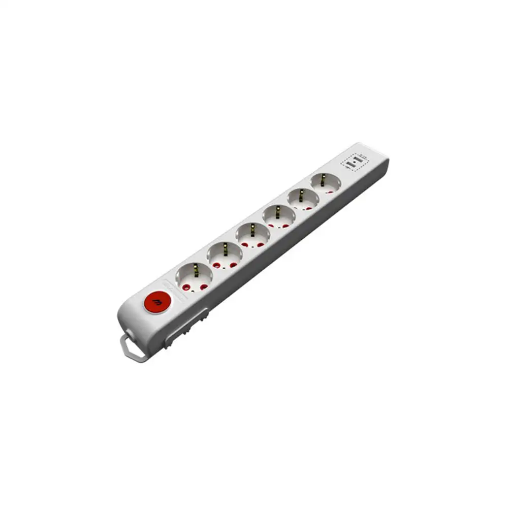 RI-TECH مآخذ التيار ذو مجموعة مؤرضة ومفاتيح USB حماية الصدمة السداسية (Ç.K) (3 × 1.5 1.5 متر طولي ) 