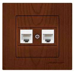 Rita Data Socket 2*Rj45 (Cat5E) White - Thumbnail