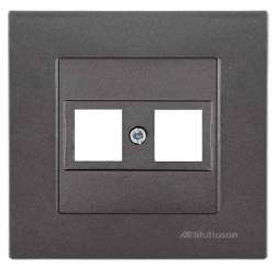 Rita Data Socket 2*Rj45 (Without Connector) White - Thumbnail
