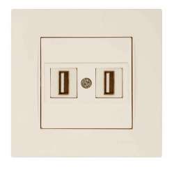 Rita Data Socket 2*USB White - Thumbnail