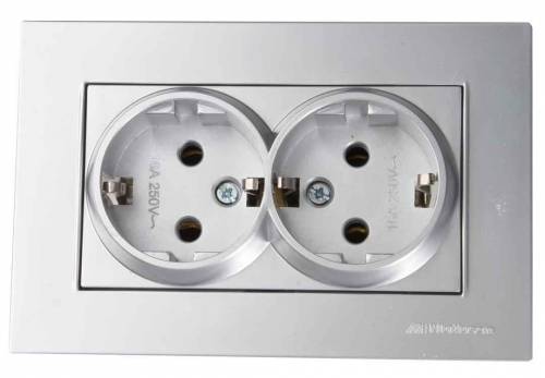 Rita Double Socket Earthed White