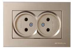 Rita Double Socket Non-Earthed Porcelain White - Thumbnail