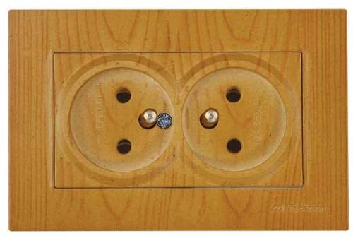 Rita Double Socket with UPS (French) White