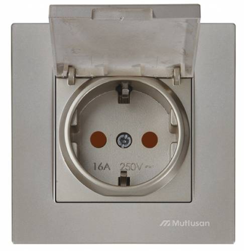 Rita Earthed Socket with Child Protection Cover White