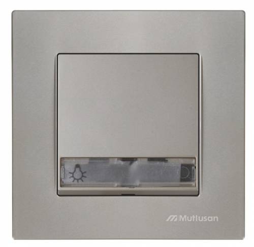 Rita Illuminated 1G 1W Switch with Label (Push Plate) (with Screw) White 220V