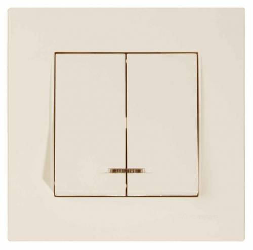 Rita Illuminated Two Gang One Way Switch (Easy Connection) White