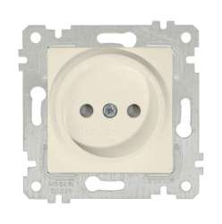 Rita Mechanism+Plate Socket Outlet with Child Protection Non-Earthed White - Thumbnail