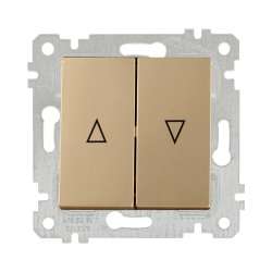 Rita Mechanism+Plate Blind Switch White (Control Switch) with Screw - Thumbnail