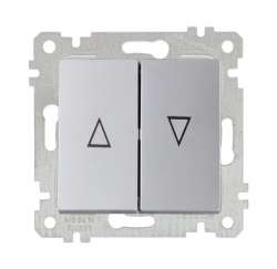 Rita Mechanism+Plate Blind Switch White (Control Switch) with Screw - Thumbnail