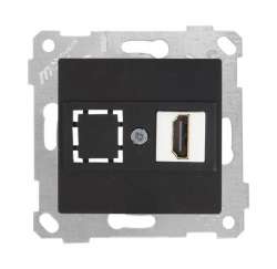 Rita Mechanism+Plate Data Socekt 1*HDMI White - Thumbnail