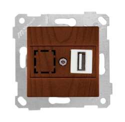 Rita Mechanism+Plate Data Socekt 1*USB White - Thumbnail