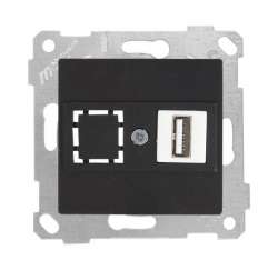 Rita Mechanism+Plate Data Socekt 1*USB White - Thumbnail