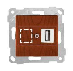 Rita Розетка компьютерная 1*USB, белый цвет - Thumbnail