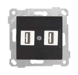 Rita Mechanism+Plate Data Socekt 2*USB White - Thumbnail
