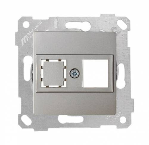 Rita Mechanism+Plate Data Socket 1*Rj45 White Without Connector - (mech+plate)