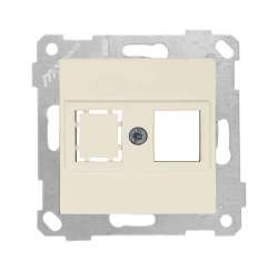 Rita Mechanism+Plate Data Socket 1*Rj45 White Without Connector - (mech+plate) - Thumbnail
