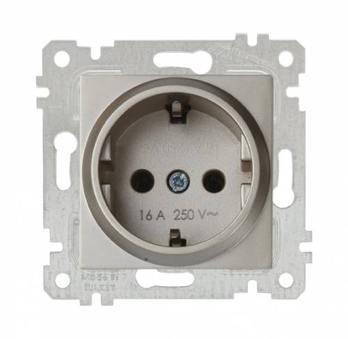 Rita Mechanism+Plate Earthed Socket Outlet White