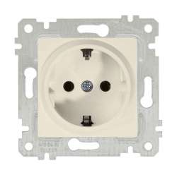 Rita Mechanism+Plate Earthed Socket Outlet White - Thumbnail