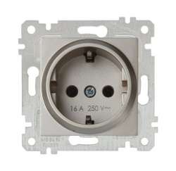 Rita Mechanism+Plate Earthed Socket Outlet White - Thumbnail