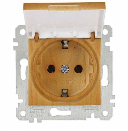 Rita Mechanism+Plate Earthed Socket with Cover White