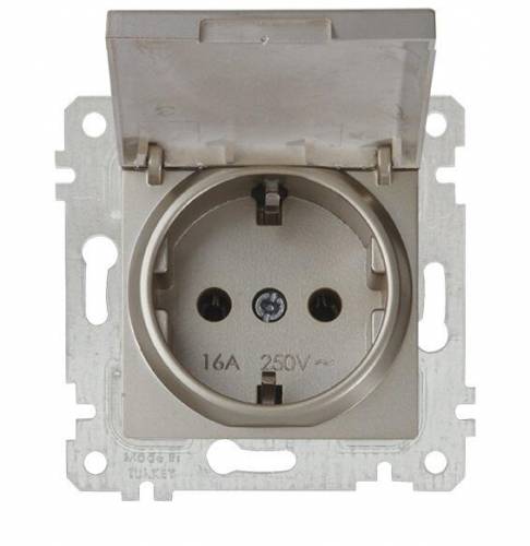 Rita Mechanism+Plate Earthed Socket with Cover White