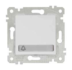 Rita Mechanism+Plate Illumintaed 1G 1W Switch With Label (Push Plate) White (with Screw) - Thumbnail