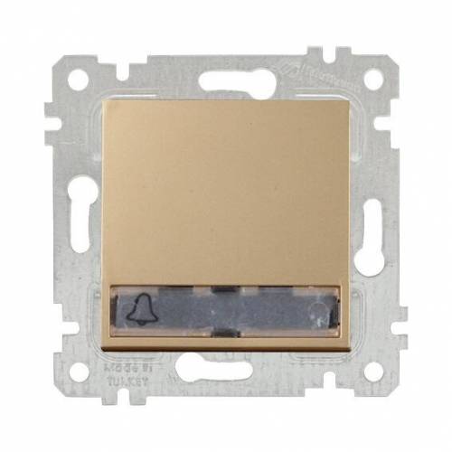 Rita Mechanism+Plate Illumintaed 1G 1W Switch With Label (Push Plate) White (with Screw)