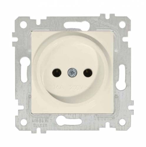 Rita Mechanism+Plate Socket Outlet Non-Earthed White