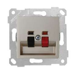 Rita Mechanism+Plate Speaker Socket White - Thumbnail