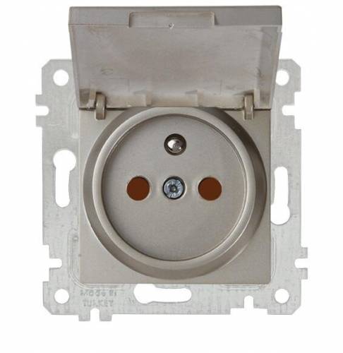 Rita Mechanism+Plate UPS Socket (French) with Cover (Child Protection) White