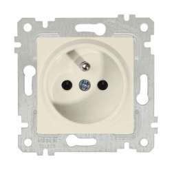 Rita Mechanism+Plate UPS(French) Socket (Earthed Socket with Pin) White - Thumbnail