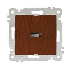 Rita Mechanism+Plate USB Charge Socket White - Thumbnail