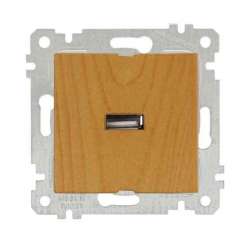 Rita Mechanism+Plate USB Charge Socket White - Thumbnail