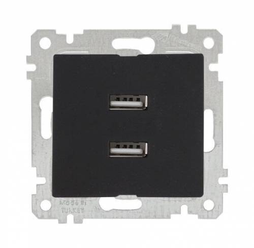 Rita Mechanism+Plate USB Charge Two Socket White