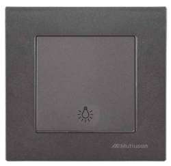 Rita One Gang One Way Switch (Push Plate) (with Screw) White - Thumbnail