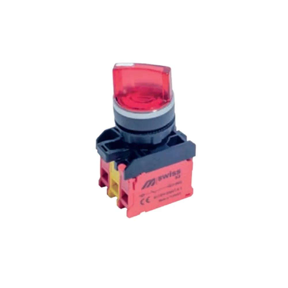 Swiss Series 1-0-2 Plastic Illuminatted Stable Latch Button With Led (2NC)