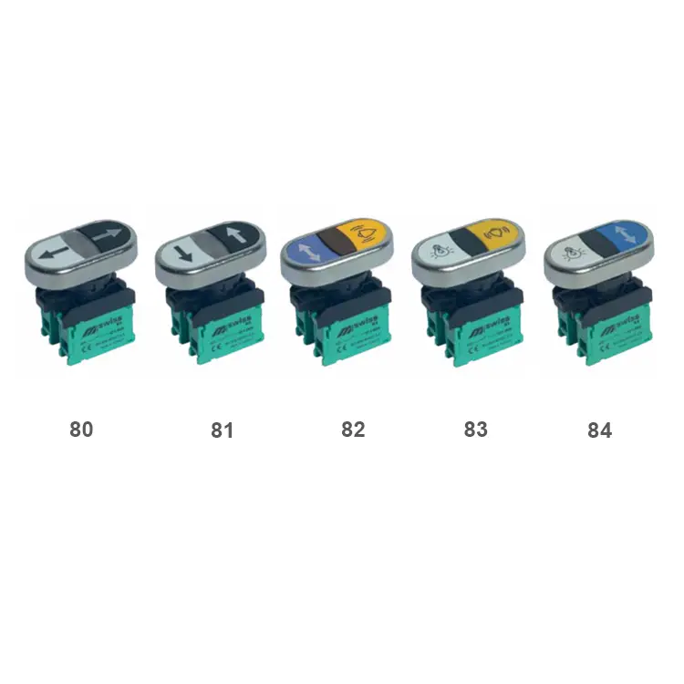 Mutlusan - Swiss Series Metal Coated Plastic Twin Button (1NO-1NO)(22 MM)