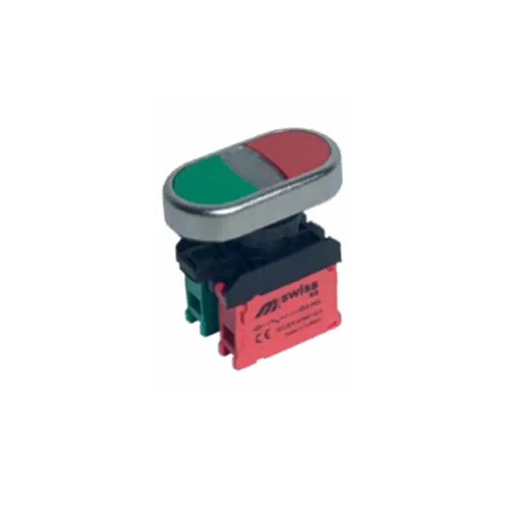 Mutlusan - Swiss Series Metal Coated Plastic Twin Button With Led (22 MM)