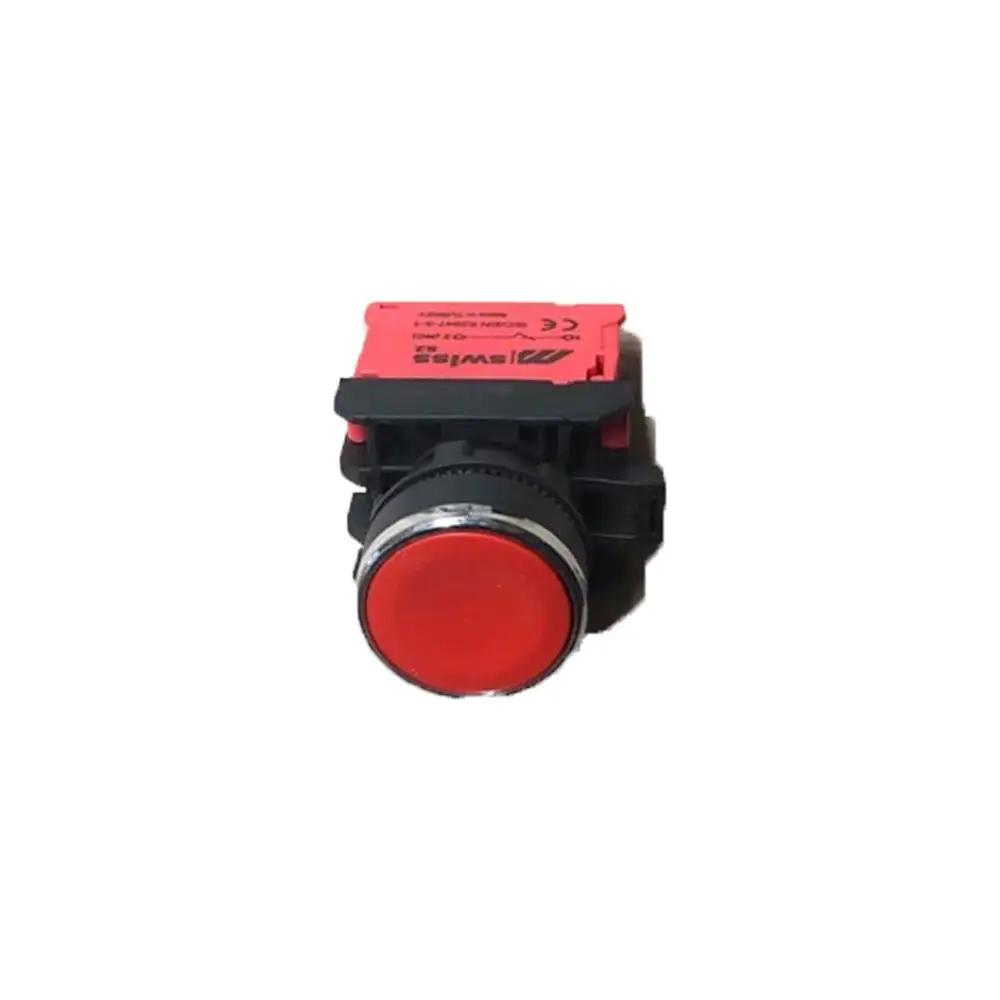 Swiss Series Metal Coated Stop Button With Plastic Spring (1NC)(22 MM)