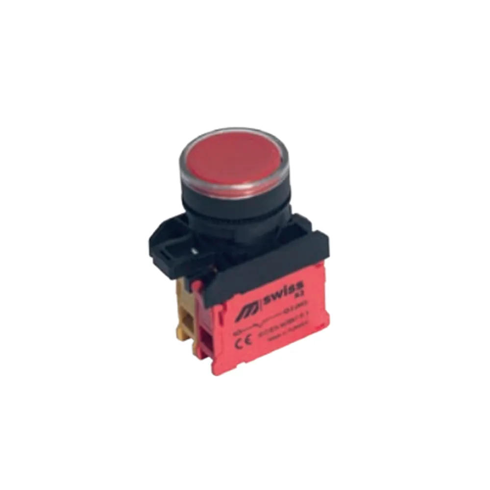 Swiss Serisi Ledli Işıklı Yaylı Buton Stop (22MM)